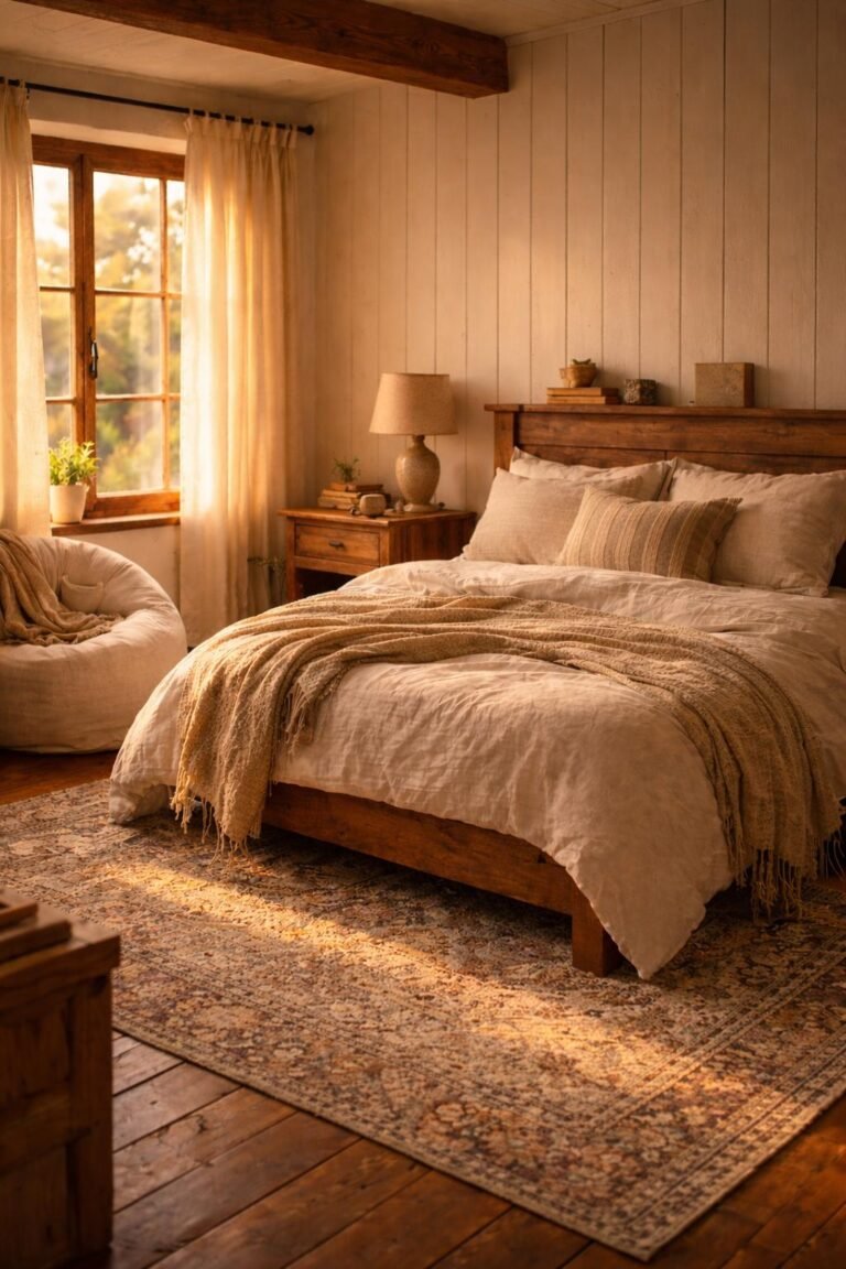 Cozy Bedroom Ideas with Warm Wooden Tones and Natural Light