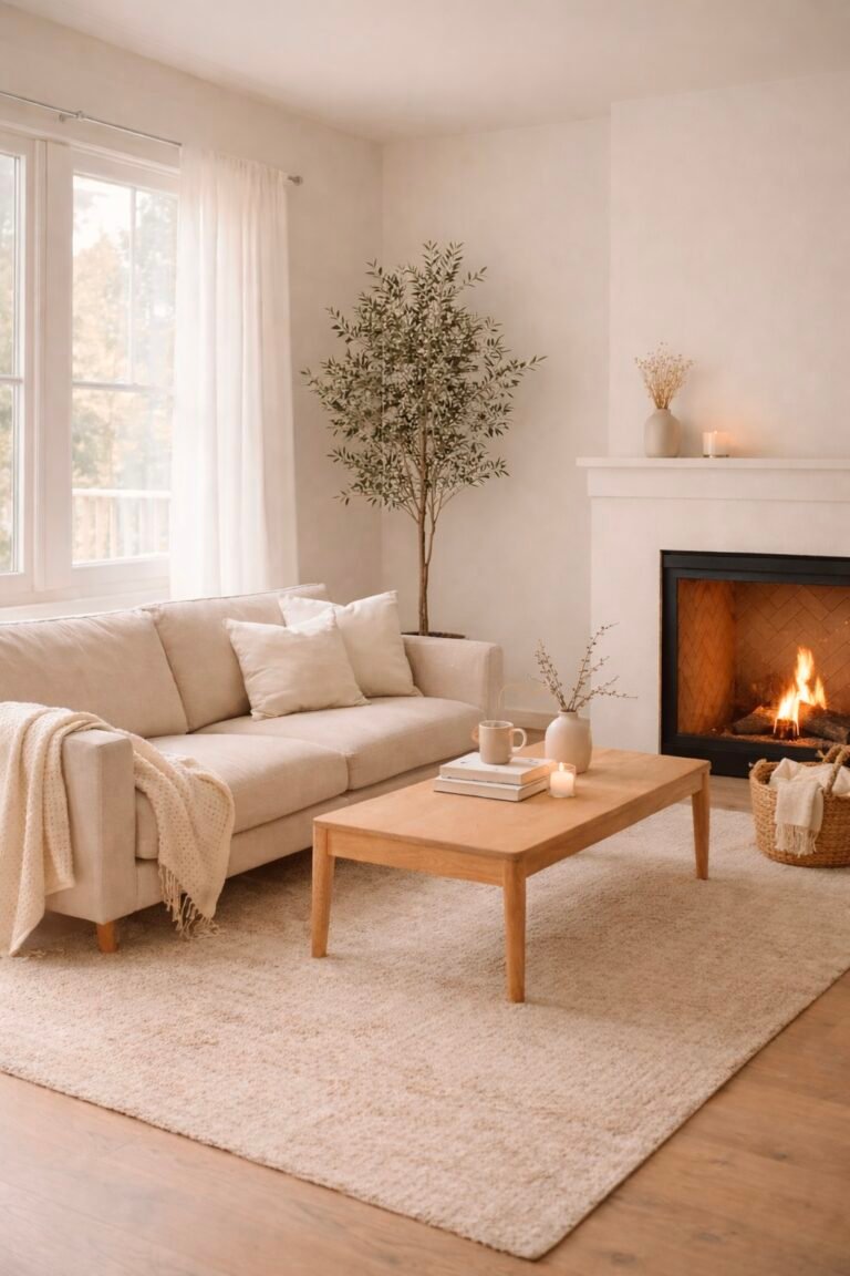 Cozy Living Room Ideas with a Warm Fireplace Glow