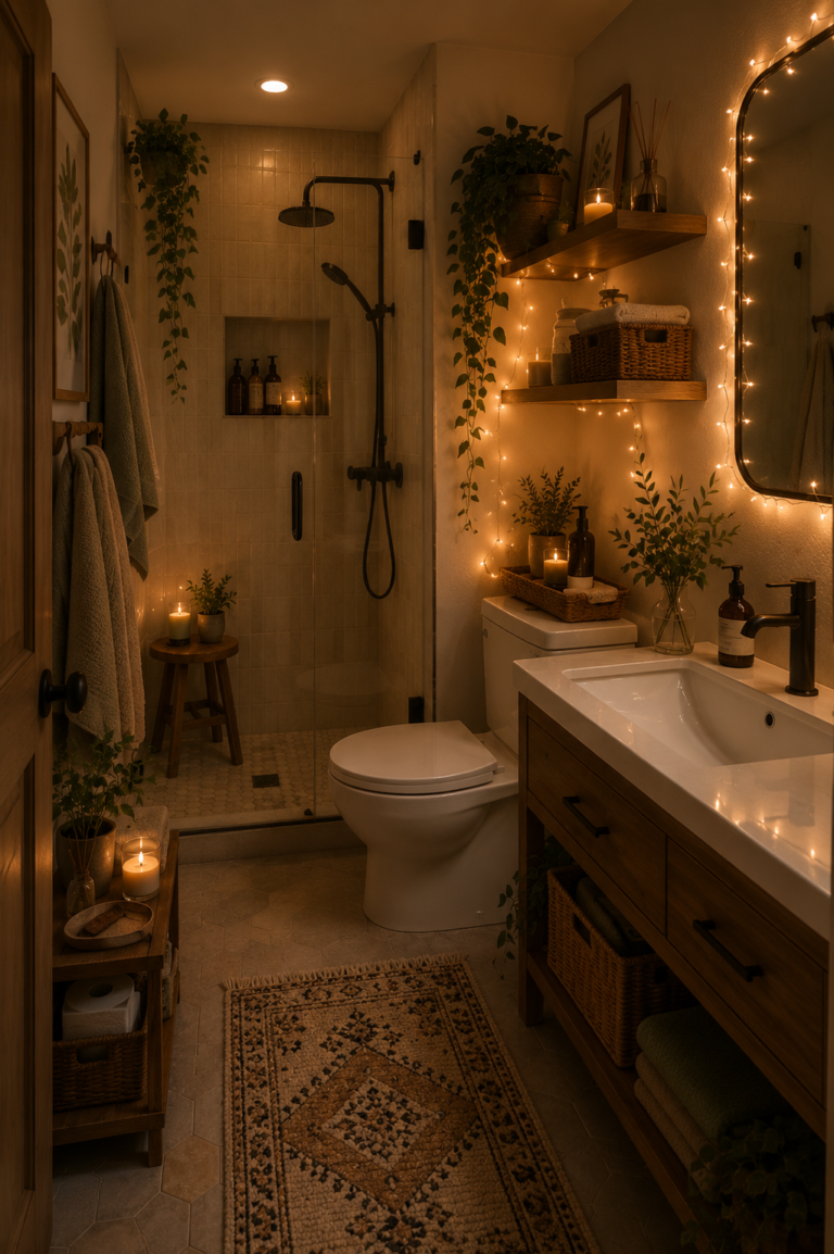 Cozy Apartment Bathroom Ideas With Warm Lighting
