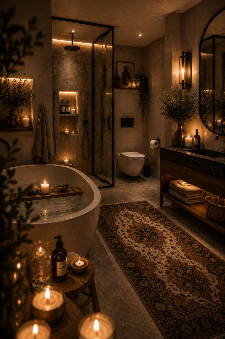 Cozy Candlelit Bathroom Ideas for the Ultimate Spa-Like Night Routine
