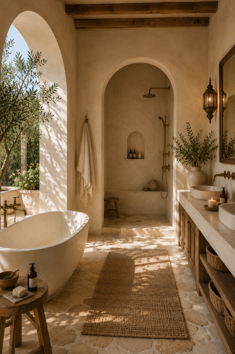 Sunlit Organic Bathroom Retreat