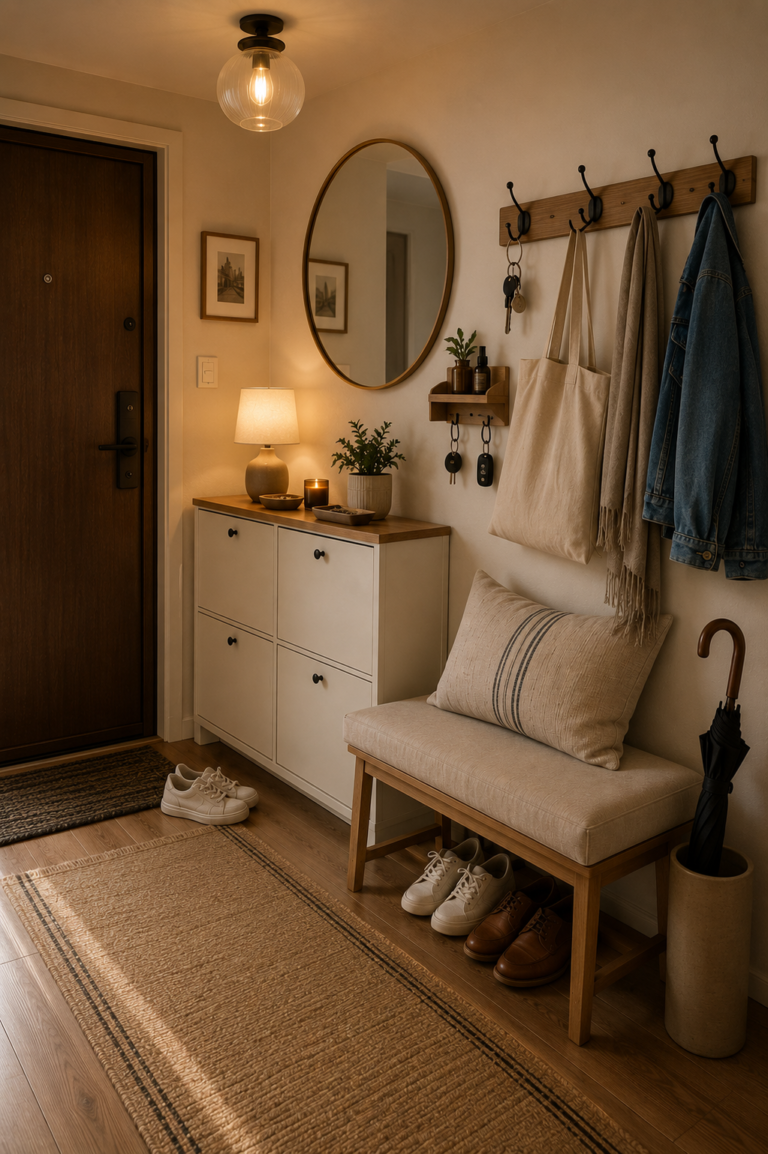 Cozy Small Apartment Entryway Ideas That Feel Warm & Organized