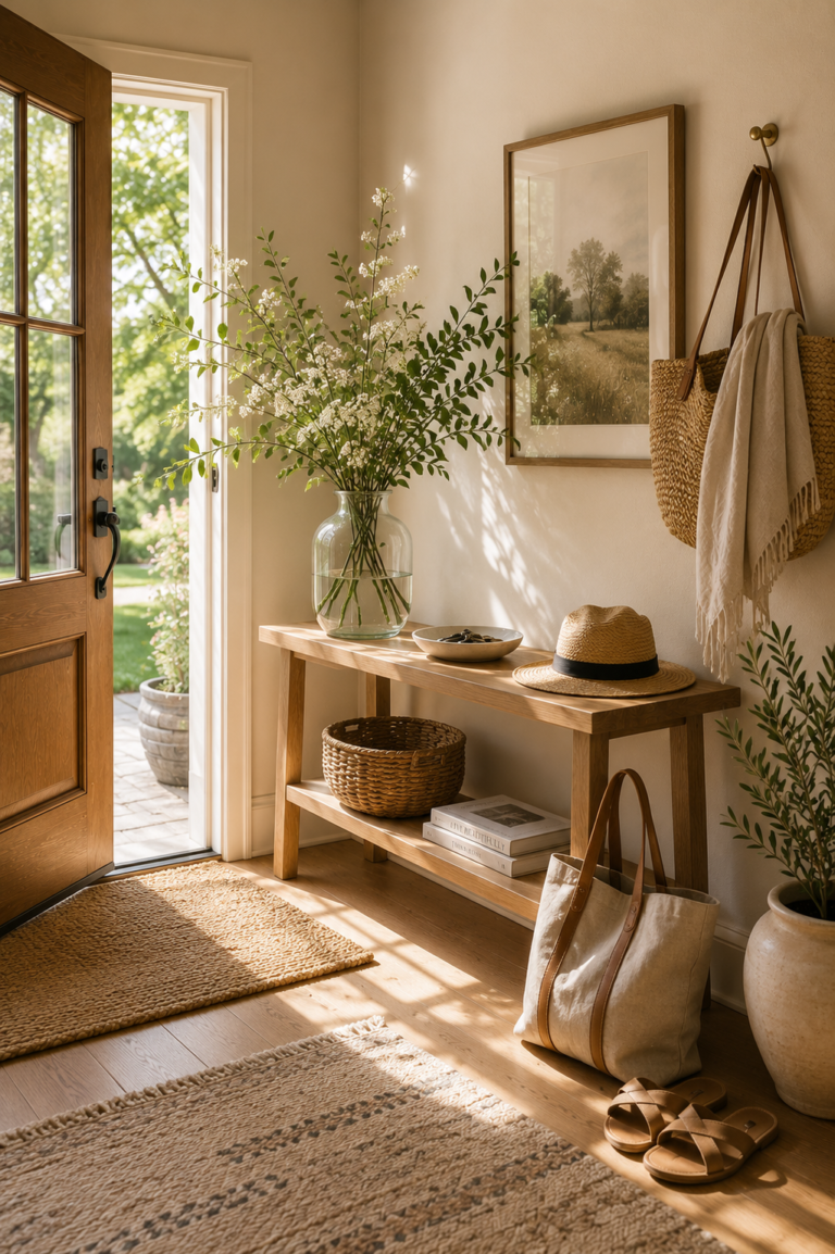 Fresh Summer Entryway Ideas That Feel Bright, Cozy & Effortlessly Beautiful