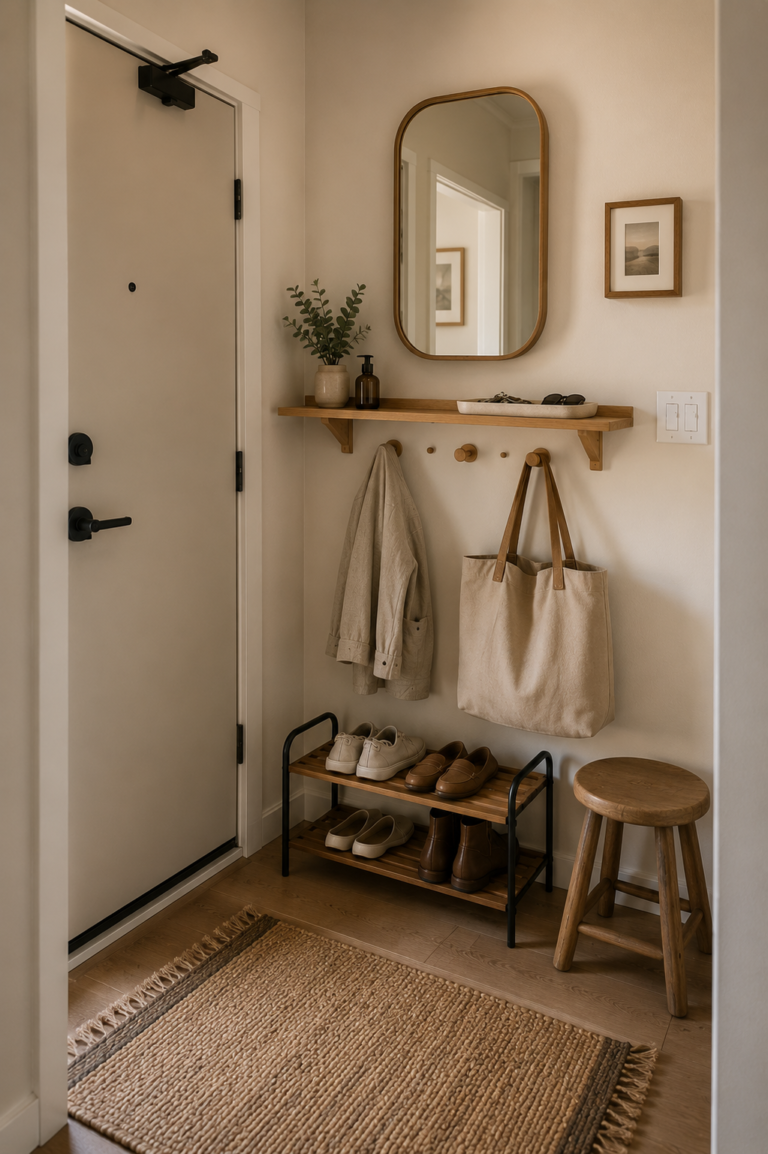 Tiny Entryway Ideas Without A Closet That Feel Cozy & Organized