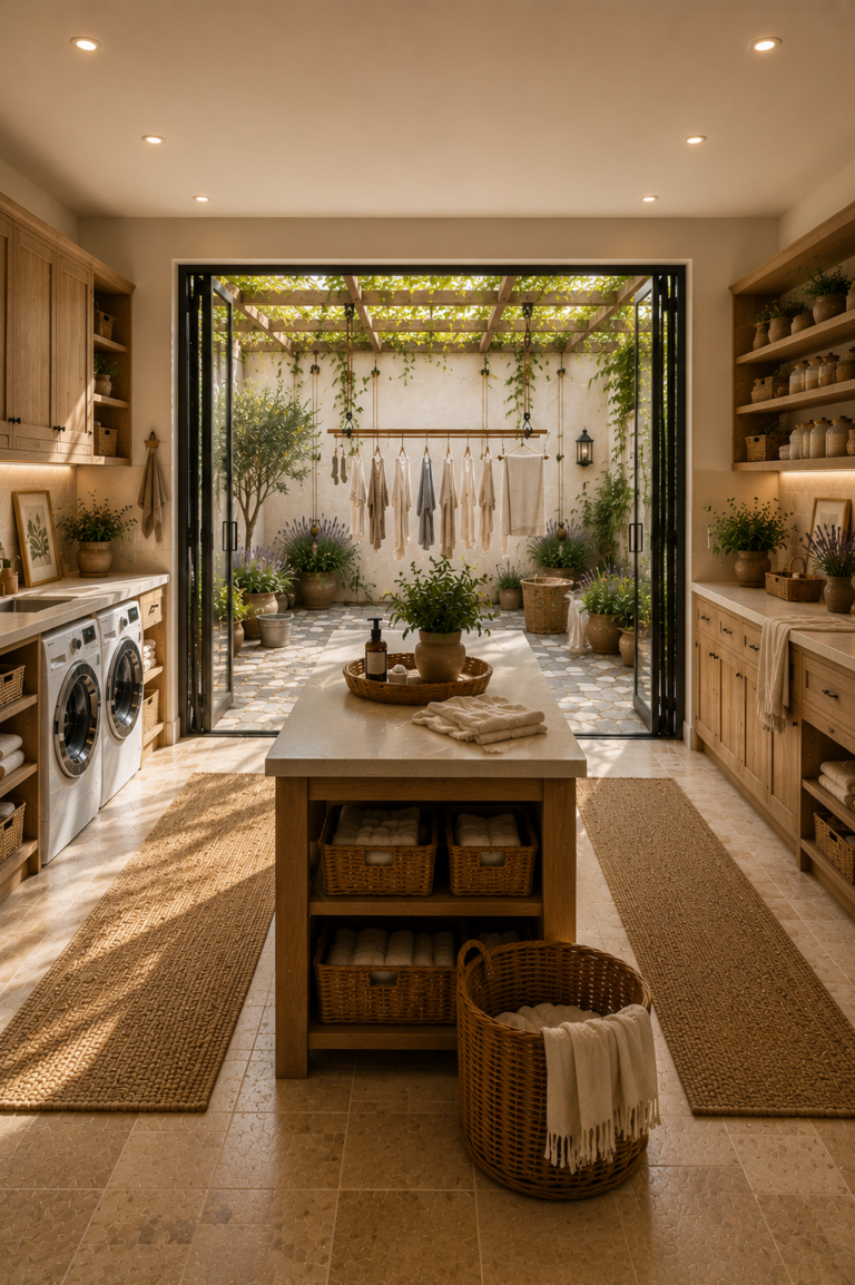 This European Laundry Courtyard Makes Chores Feel Surprisingly Peaceful 🌿