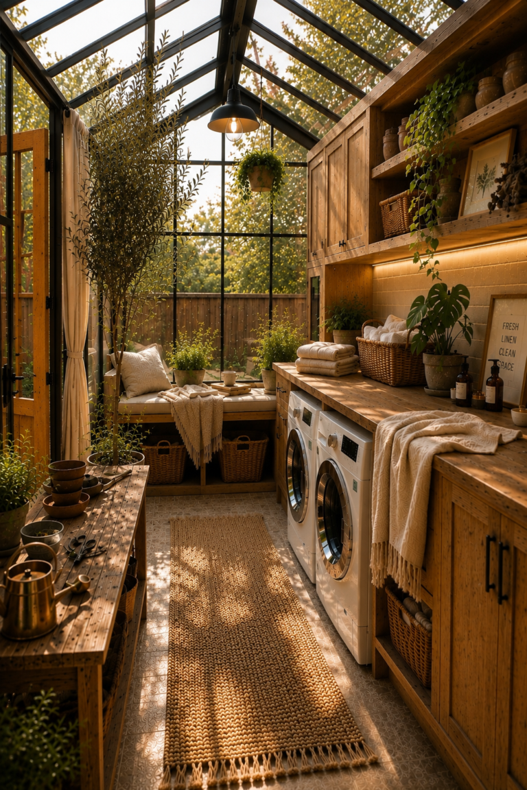 This Greenhouse Laundry Room Feels Like a Secret Garden